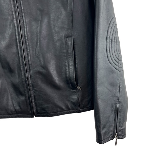 Danier Authentic Black Zip Up Genuine Leather Moto Biker Jacket Women - Picture 6 of 16